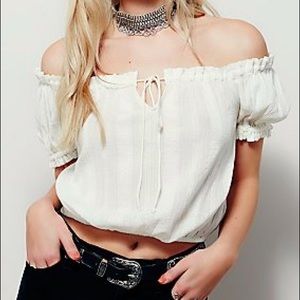 Free people take me to the sea crop top